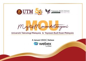 Read more about the article Signing Ceremony of Memorandum of Understanding (MoU) Between UTM and Yayasan Budi Ihsan Malaysia (YBIM)